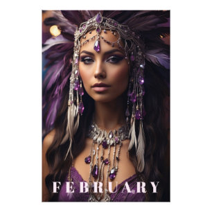 *~* FEBRUARI Hoofdadres Boho AMETHYST AP53 Foto Afdruk