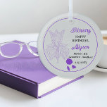 Februari Iris Floral | Amethist Verjaardag Keepsak Glas Ornament<br><div class="desc">Februari heeft eigenlijk drie bloemen in viering van verjaardagen voor deze maand: viooltjes, primrozen en irissen. Dit ontwerp toont de schoonheid van de iris. De edelsteen voor februari is amethist. Dit ontwerp is voorzien van de bloemen en de edelstenen samen met de naam van de ontvanger in een amethist kleur....</div>