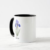 Februari Iris Geboortebloem Mok Cadeau (Voorkant links)
