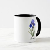 Februari Iris Geboortebloem Mok Cadeau (Voorkant rechts)