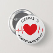 Februari is de Amerikaanse hartmaand Ronde Button 5,7 Cm (Voorkant /achterkant)