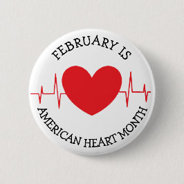 Februari is de Amerikaanse hartmaand Ronde Button 5,7 Cm