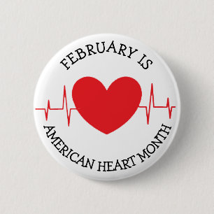 Februari is de Amerikaanse hartmaand Ronde Button 5,7 Cm