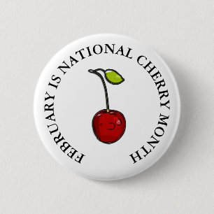 Februari is Nationale Cherry maand Ronde Button 5,7 Cm