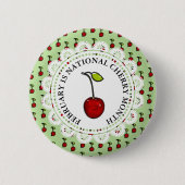 Februari is Nationale Cherry maand Ronde Button 5,7 Cm (Voorkant)