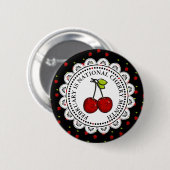 Februari is Nationale Cherry maand Ronde Button 5,7 Cm (Voorkant /achterkant)