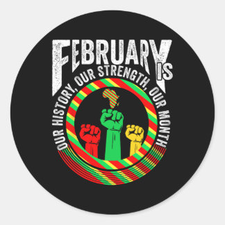 Februari is onze geschiedenis Black History Month  Ronde Sticker
