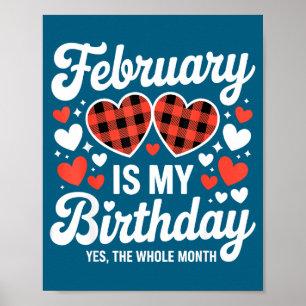 Februari is verjaardag de hele maand valentijnsdag poster
