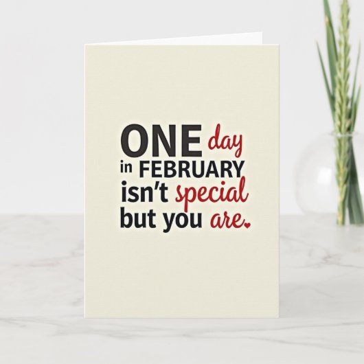 Februari Je Bent Altijd Speciaal Kaart (Voorkant)