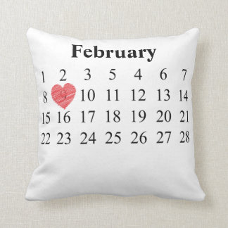 Februari Kalender - beweeg Hart over UW Dag Kussen