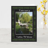 Februari Keltische druïde verjaardagsboomsymbolen Kaart (Gele Bloem)