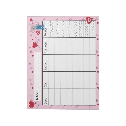 Februari Kind Lezen Log Notitieblok (Linkerzijde)