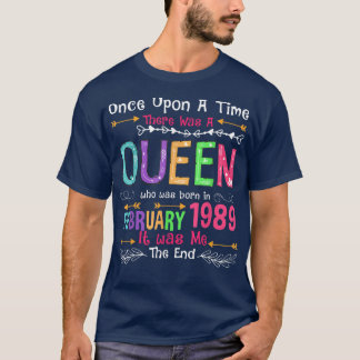 Februari koningin 1989 33e dag 33 jaar oud gemaakt t-shirt