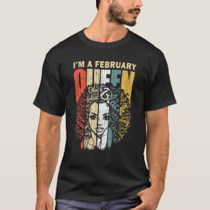 Februari koningin Birthday African American Black T-shirt