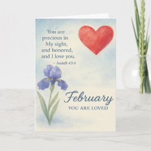 Februari Liefde met Hart Inspirerende Bloemen Feestdagen Kaart
