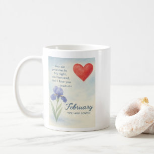 Februari Liefde met Hart Inspirerende Bloemen Koffiemok