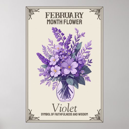 Februari maand bloem poster (Voorkant)