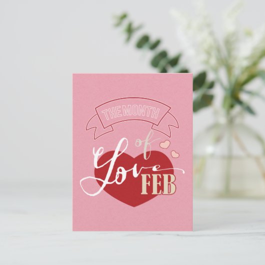Februari - Maand van de liefde Briefkaart (Staand voorkant)