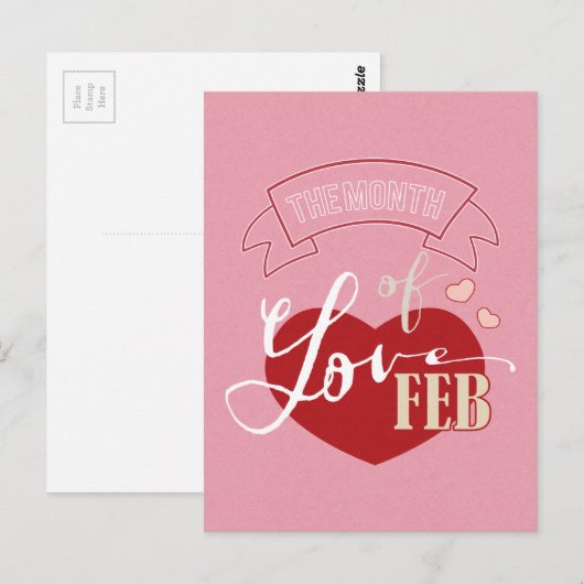 Februari - Maand van de liefde Briefkaart (Voorkant / Achterkant)