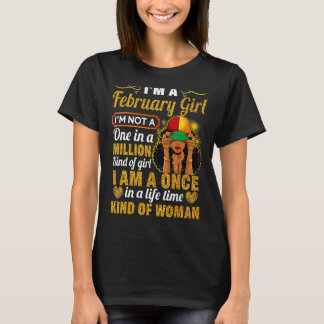 Februari Meisje Aquarius Verjaardag Eenmaal in Lev T-shirt