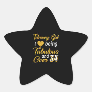 Februari Meisje Ik hou van Fabulous en meer dan 34 Ster Sticker