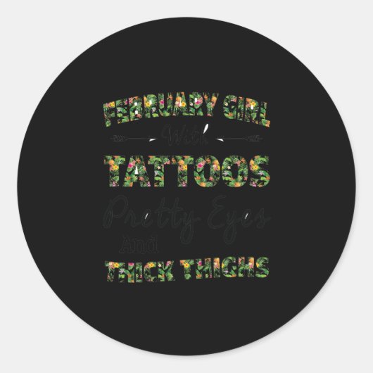 februari meisje met Tattoos  ogen Ronde Sticker (Voorkant)