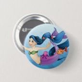 Februari Mermaid Ronde Button 5,7 Cm (Voorkant /achterkant)