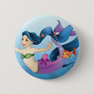 Februari Mermaid Ronde Button 5,7 Cm