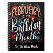 Februari mijn Verjaardag Maand. Ja, de hele maand Notitieboek (Voorkant)