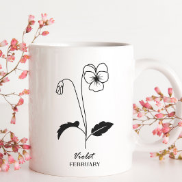 Februari Monogram Geboorte Bloem Maand Koffiemok