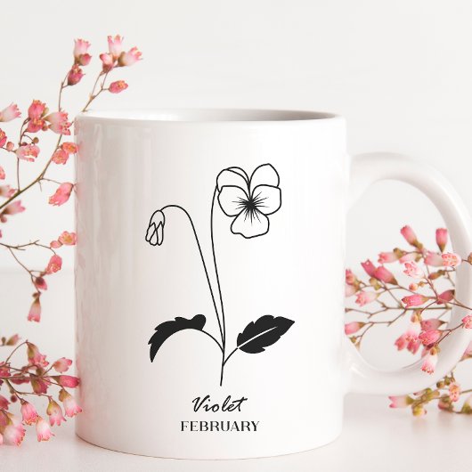 Februari Monogram Geboorte Bloem Maand Koffiemok