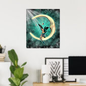 Februari Moon Fairy Fantasy Fey Poster (Thuiskantoor)