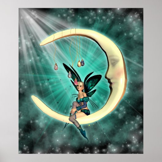 Februari Moon Fairy Fantasy Fey Poster (Voorkant)