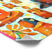 Februari Naive Folk Art Winter Love Prayer Poster (Hoek)