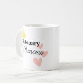 Februari Prinses Mok – Gouden Kroon & Harten Ontwe (Voorkant links)