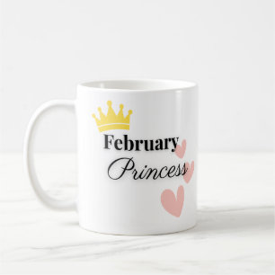 Februari Prinses Mok – Gouden Kroon & Harten Ontwe