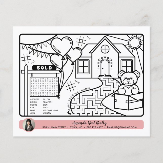 Februari Realtor Open Huis Kleurenactiviteitspagin (Voorkant)