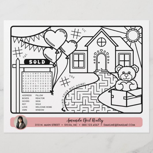 Februari Realtor Open Huis Kleurenactiviteitspagin Flyer (Voorkant)