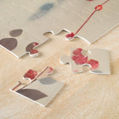 Februari Retro Bruine Pin-Up Meisje Legpuzzel (Zijkant)