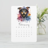 Februari Stand-alone Kalender Hond Splash Art Menu (Staand voorkant)