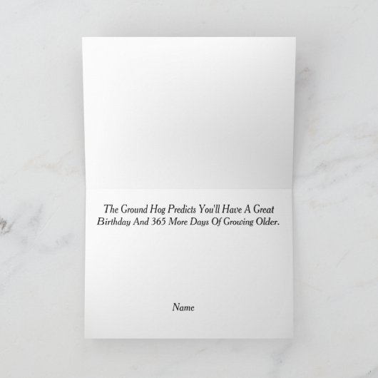 Februari, Valentijnse', de Ground Hog Verjaarkaart Kaart (Binnen)