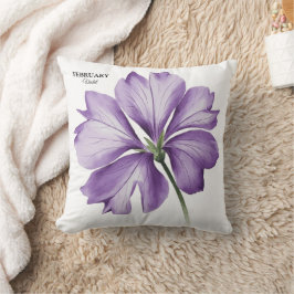 Februari Verjaardag Bloem: Violet gepersonaliseerd Kussen