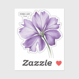 Februari Verjaardag Bloem: Violet gepersonaliseerd Sticker