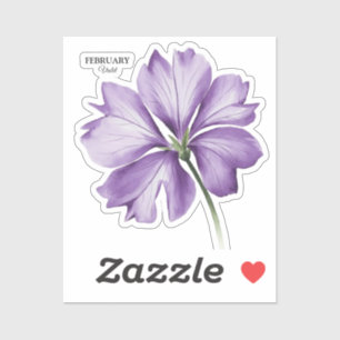 Februari Verjaardag Bloem: Violet gepersonaliseerd Sticker