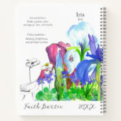 Februari Verjaardag Iris Bloem Dankbaarheid Journa Notitieboek (Achterkant)