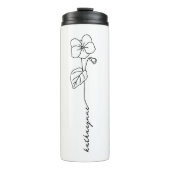 Februari Verjaardag Maand Bloem Violet Thermosbeker (Voorkant)