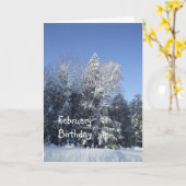Februari Verjaardag-sneeuw op bomen Kaart (Gele Bloem)