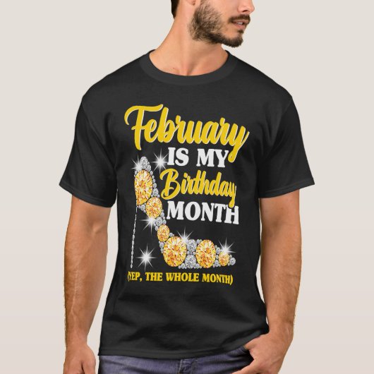 Februari Verjaardag Vrouwen Yep De hele maand Blin T-shirt (Voorkant)