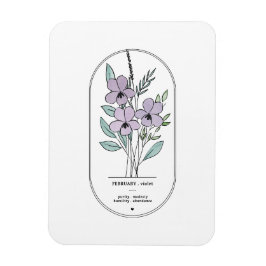 februari Violet Birth Flower Magneet