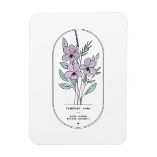 februari Violet Birth Flower Magneet